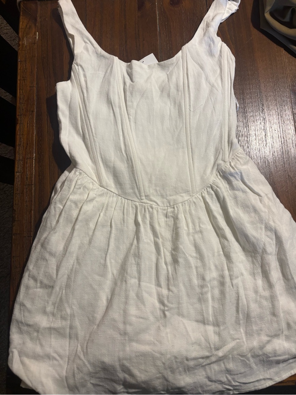 Women's White Mini Romper with Fitted Bodice